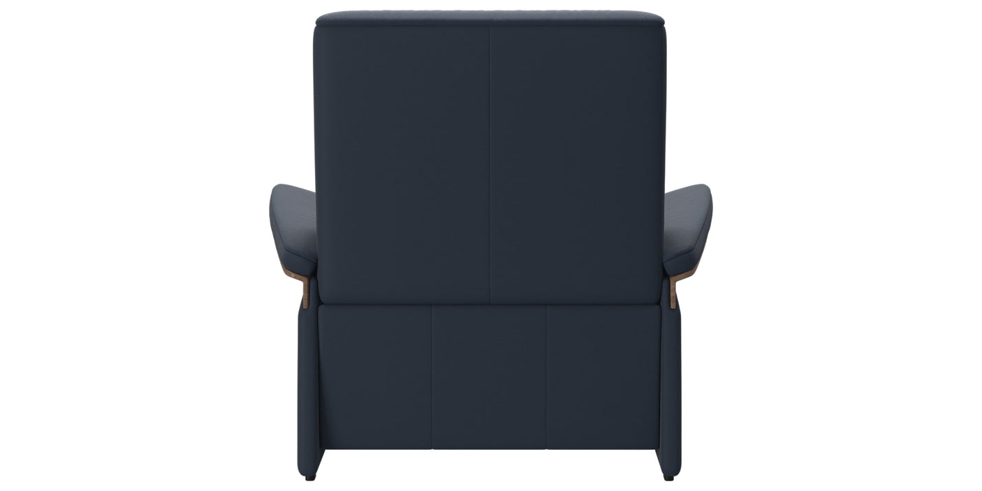 Paloma Leather Oxford Blue & Walnut Arm Trim | Stressless Mary Chair | Valley Ridge Furniture