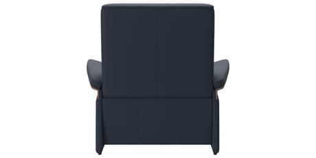 Paloma Leather Oxford Blue & Walnut Arm Trim | Stressless Mary Chair | Valley Ridge Furniture