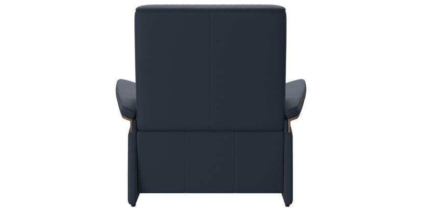 Paloma Leather Oxford Blue & Walnut Arm Trim | Stressless Mary Chair | Valley Ridge Furniture