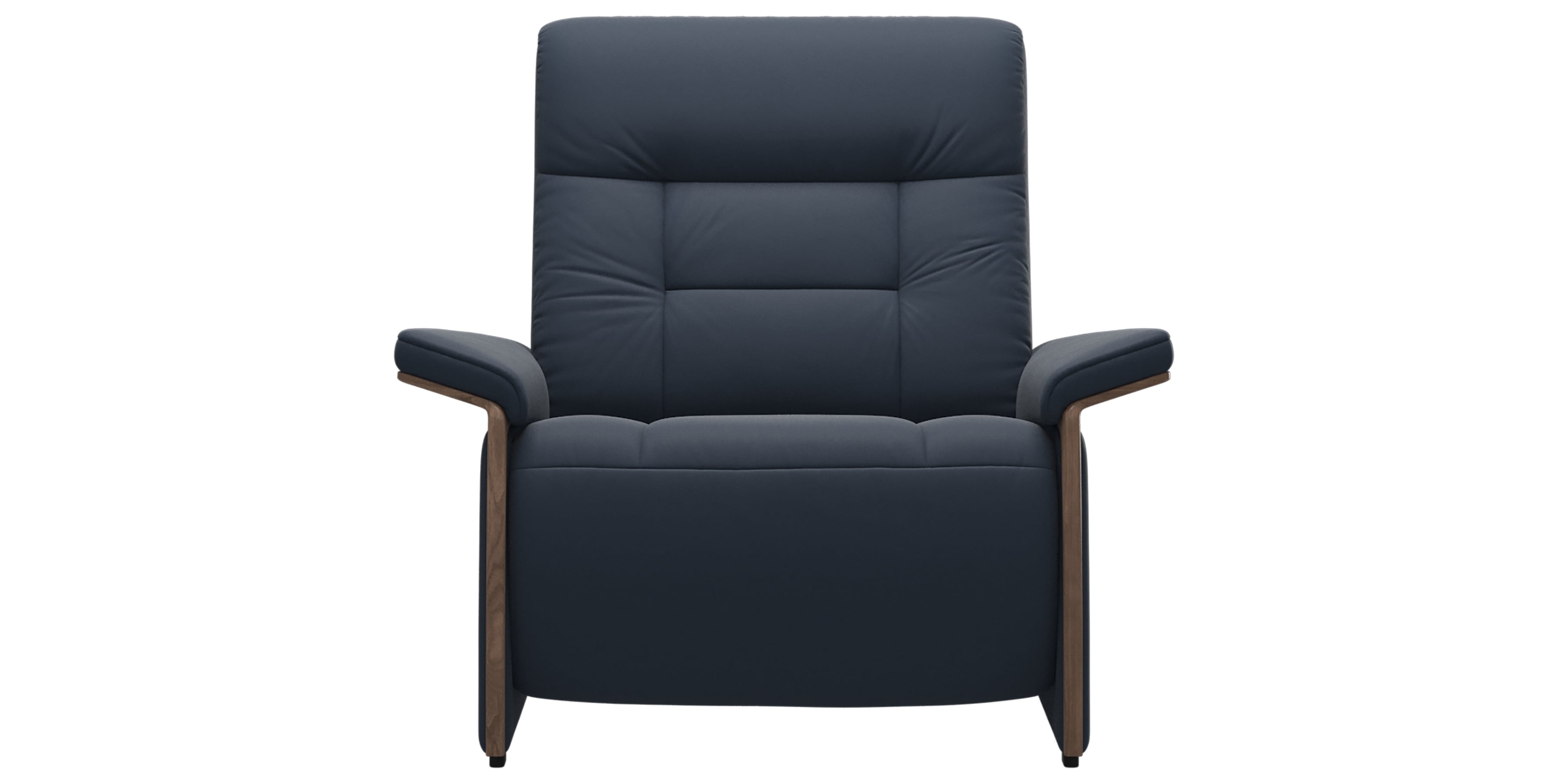 Paloma Leather Oxford Blue & Walnut Arm Trim | Stressless Mary Chair | Valley Ridge Furniture