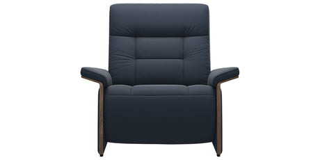 Paloma Leather Oxford Blue & Walnut Arm Trim | Stressless Mary Chair | Valley Ridge Furniture