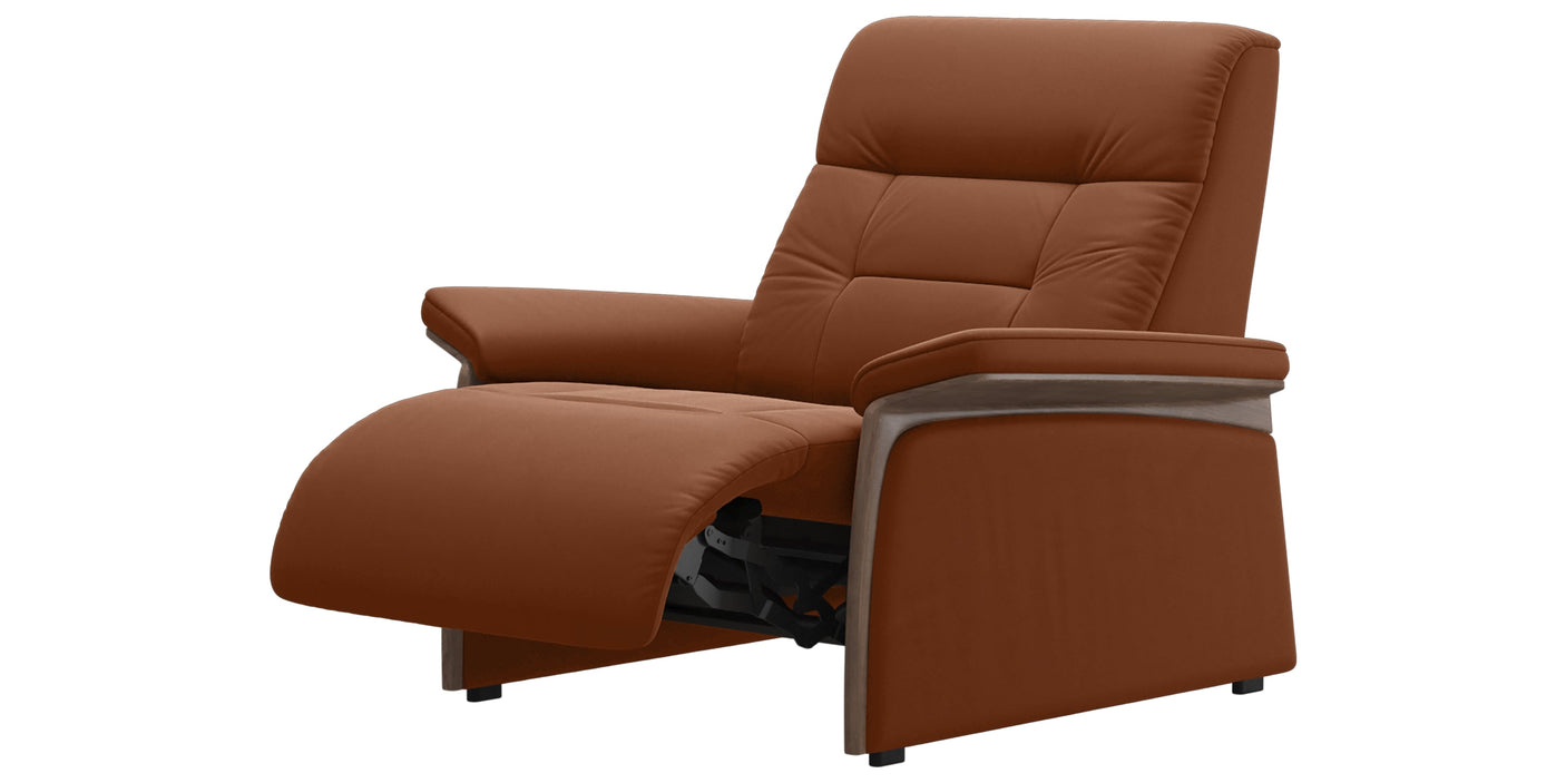 Paloma Leather New Cognac & Walnut Arm Trim | Stressless Mary Chair | Valley Ridge Furniture