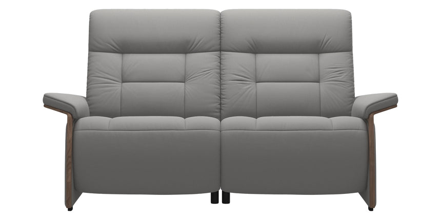 Paloma Leather Silver Grey & Walnut Arm Trim | Stressless Mary 2-Seater Sofa | Valley Ridge Furniture