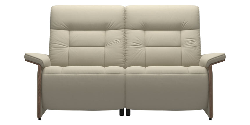 Paloma Leather Light Grey & Walnut Arm Trim | Stressless Mary 2-Seater Sofa | Valley Ridge Furniture