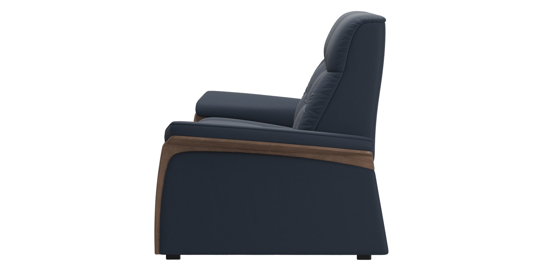 Paloma Leather Oxford Blue &amp; Walnut Arm Trim | Stressless Mary 2-Seater Sofa | Valley Ridge Furniture