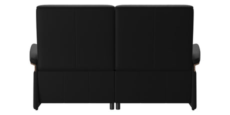 Paloma Leather Black & Walnut Arm Trim | Stressless Mary 2-Seater Sofa | Valley Ridge Furniture