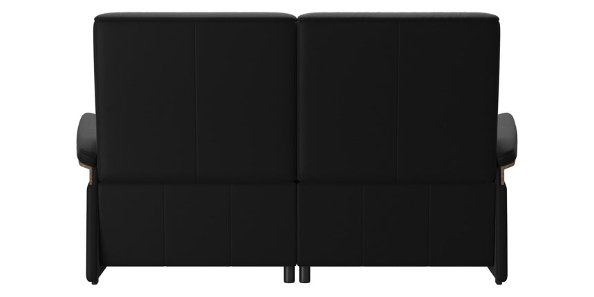 Paloma Leather Black & Walnut Arm Trim | Stressless Mary 2-Seater Sofa | Valley Ridge Furniture