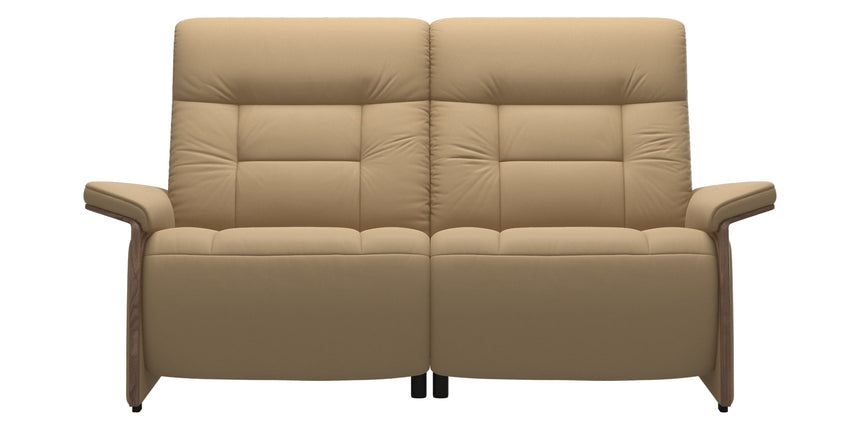 Paloma Leather Sand & Walnut Arm Trim | Stressless Mary 2-Seater Sofa | Valley Ridge Furniture