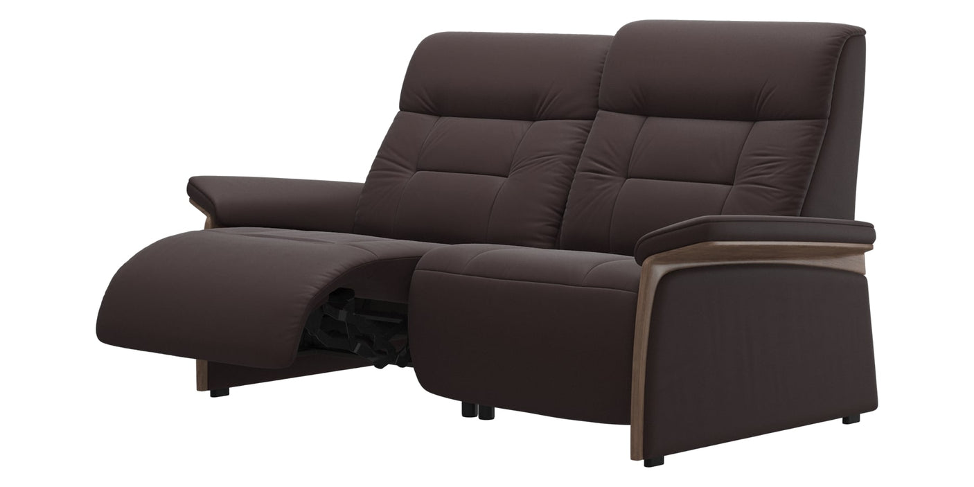 Paloma Leather Chocolate & Walnut Arm Trim | Stressless Mary 2-Seater Sofa | Valley Ridge Furniture