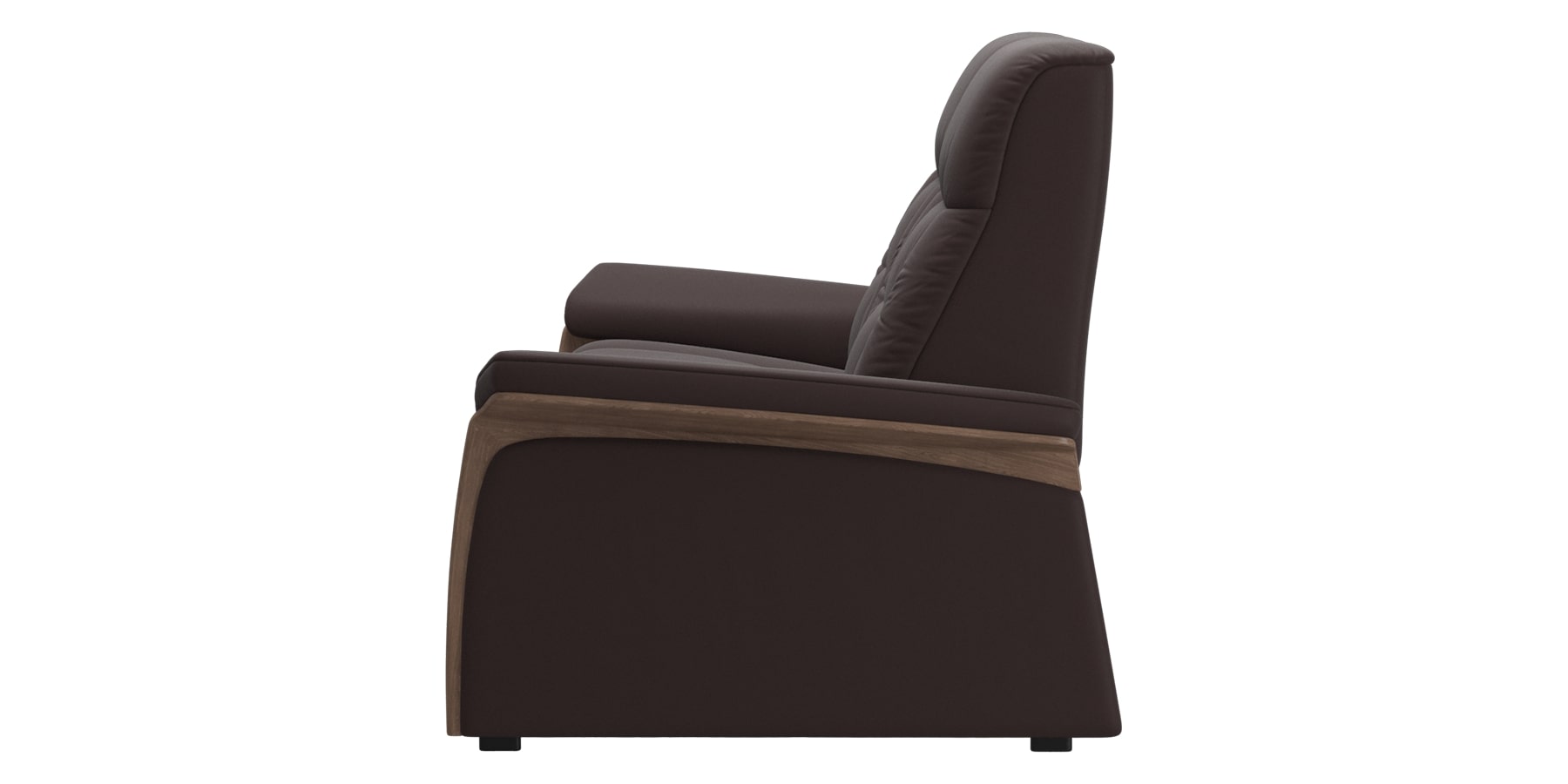 Paloma Leather Chocolate &amp; Walnut Arm Trim | Stressless Mary 2-Seater Sofa | Valley Ridge Furniture