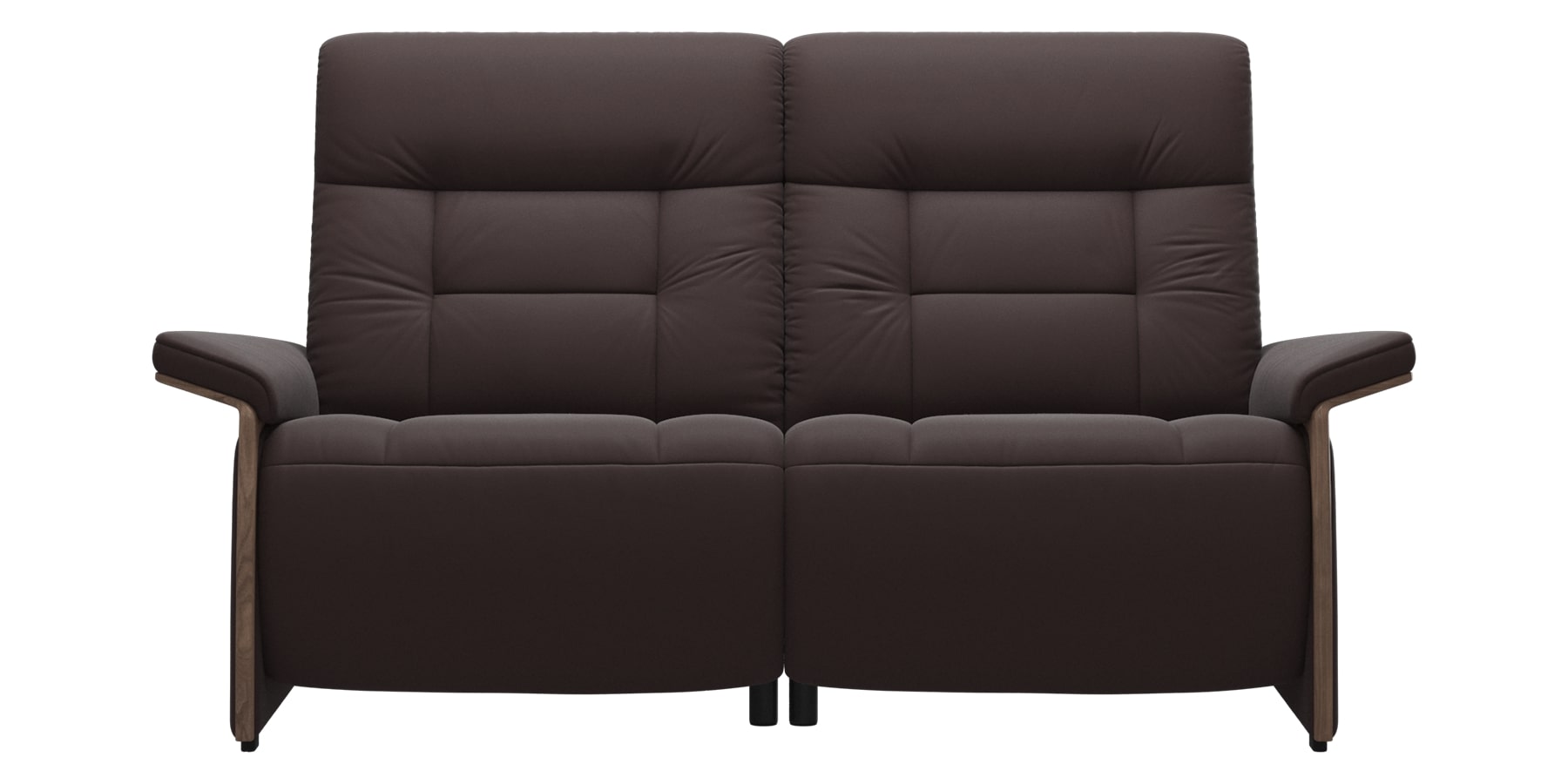 Paloma Leather Chocolate & Walnut Arm Trim | Stressless Mary 2-Seater Sofa | Valley Ridge Furniture