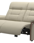 Paloma Leather Light Grey & Walnut Arm Trim | Stressless Mary 2-Seater Sofa | Valley Ridge Furniture