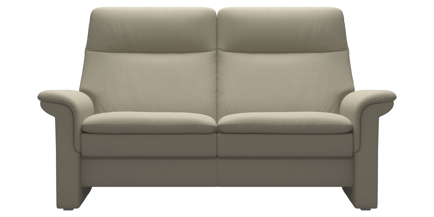 Paloma Leather Light Grey | Stressless Saga 2-Seater High Back Sofa | Valley Ridge Furniture