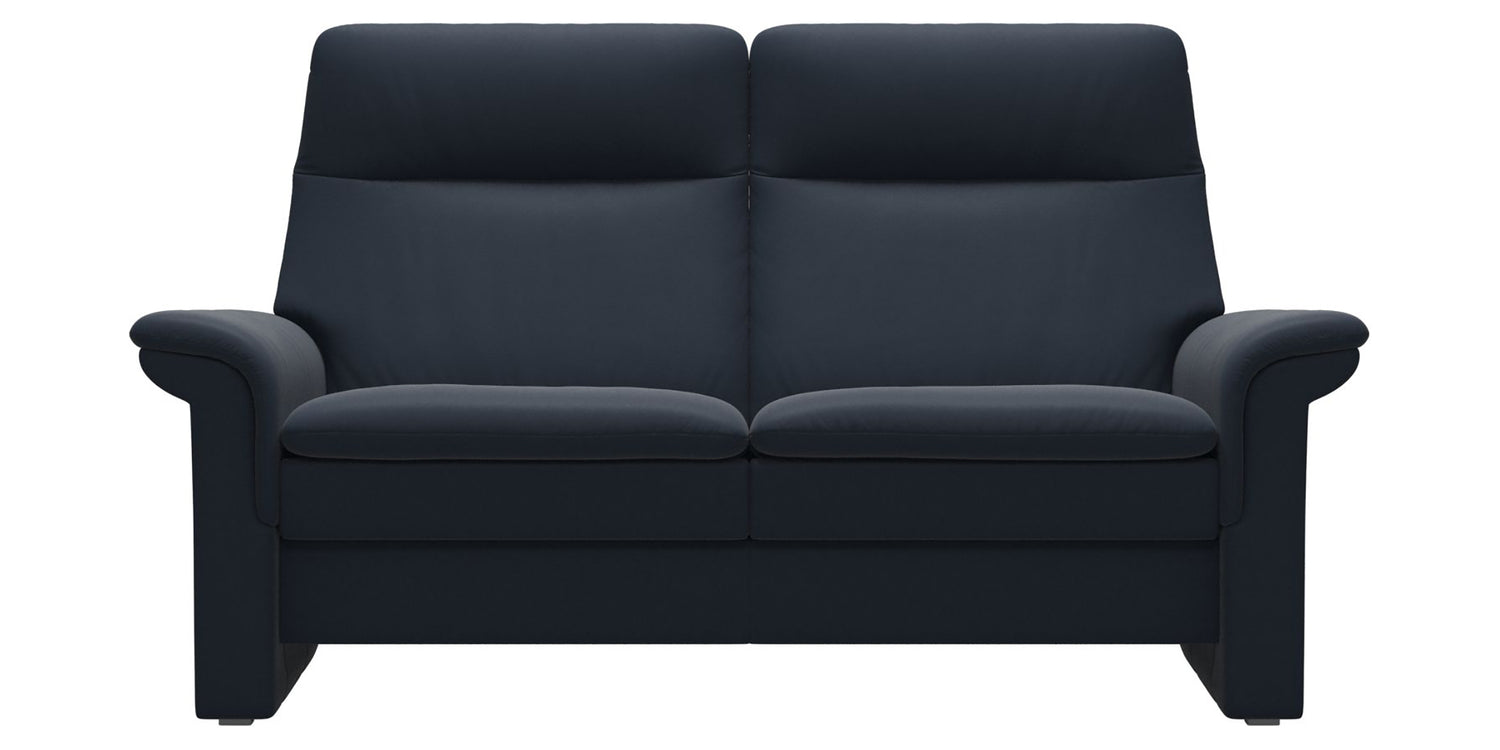 Paloma Leather Oxford Blue | Stressless Saga 2-Seater High Back Sofa | Valley Ridge Furniture