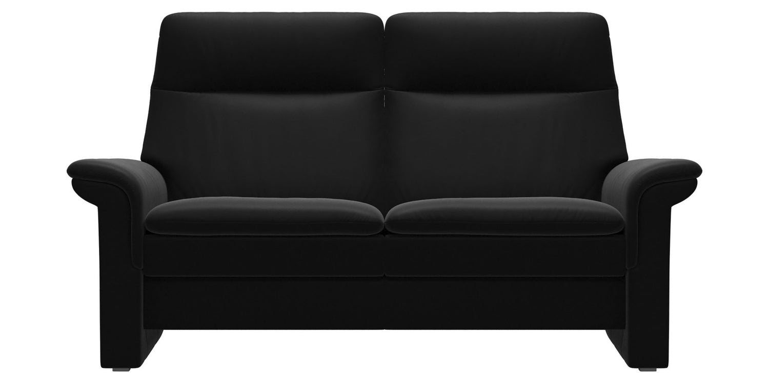 Paloma Leather Black | Stressless Saga 2-Seater High Back Sofa | Valley Ridge Furniture