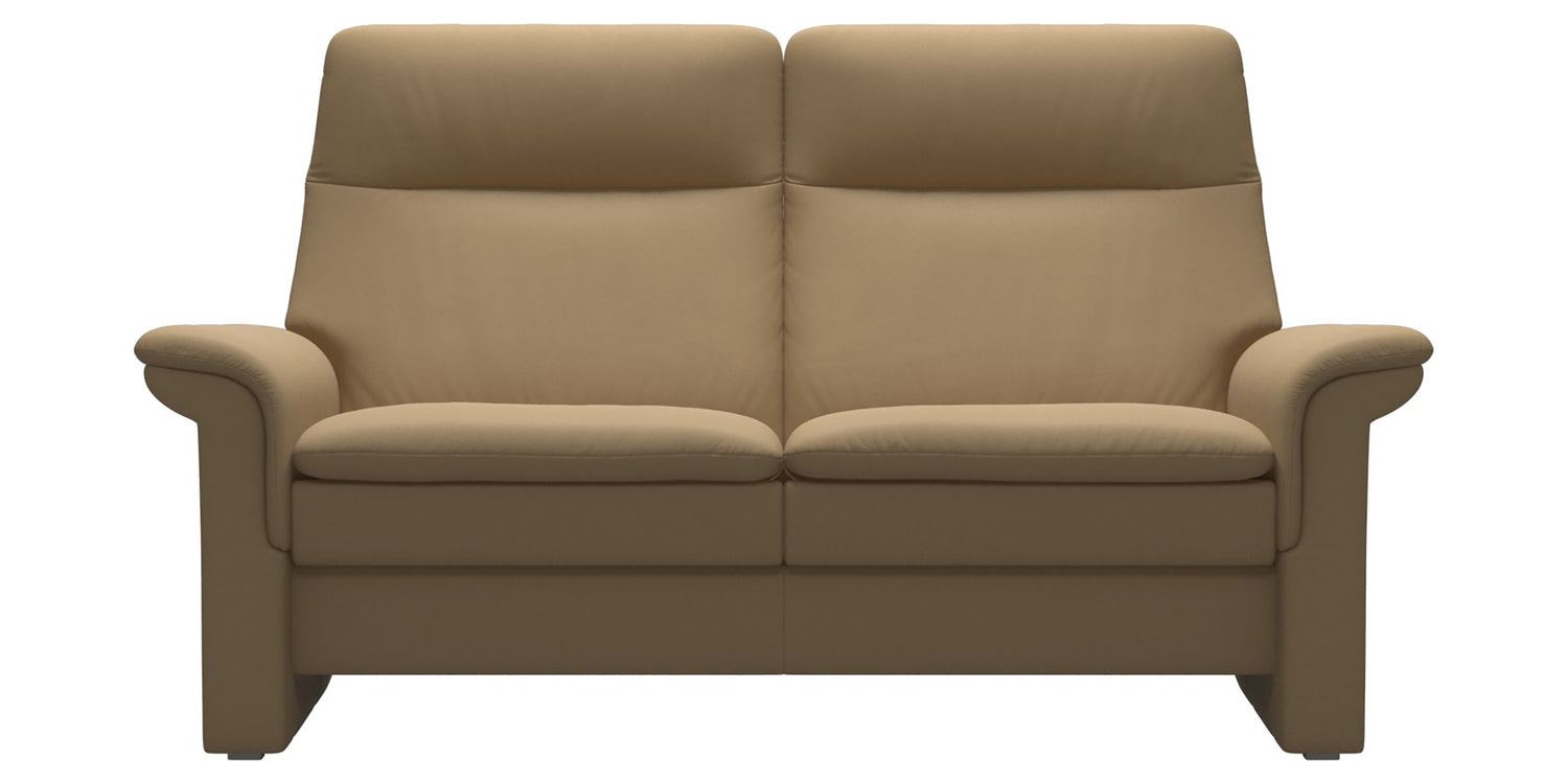 Paloma Leather Sand | Stressless Saga 2-Seater High Back Sofa | Valley Ridge Furniture