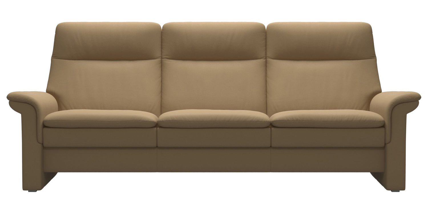 Paloma Leather Sand | Stressless Saga 3-Seater High Back Sofa | Valley Ridge Furniture