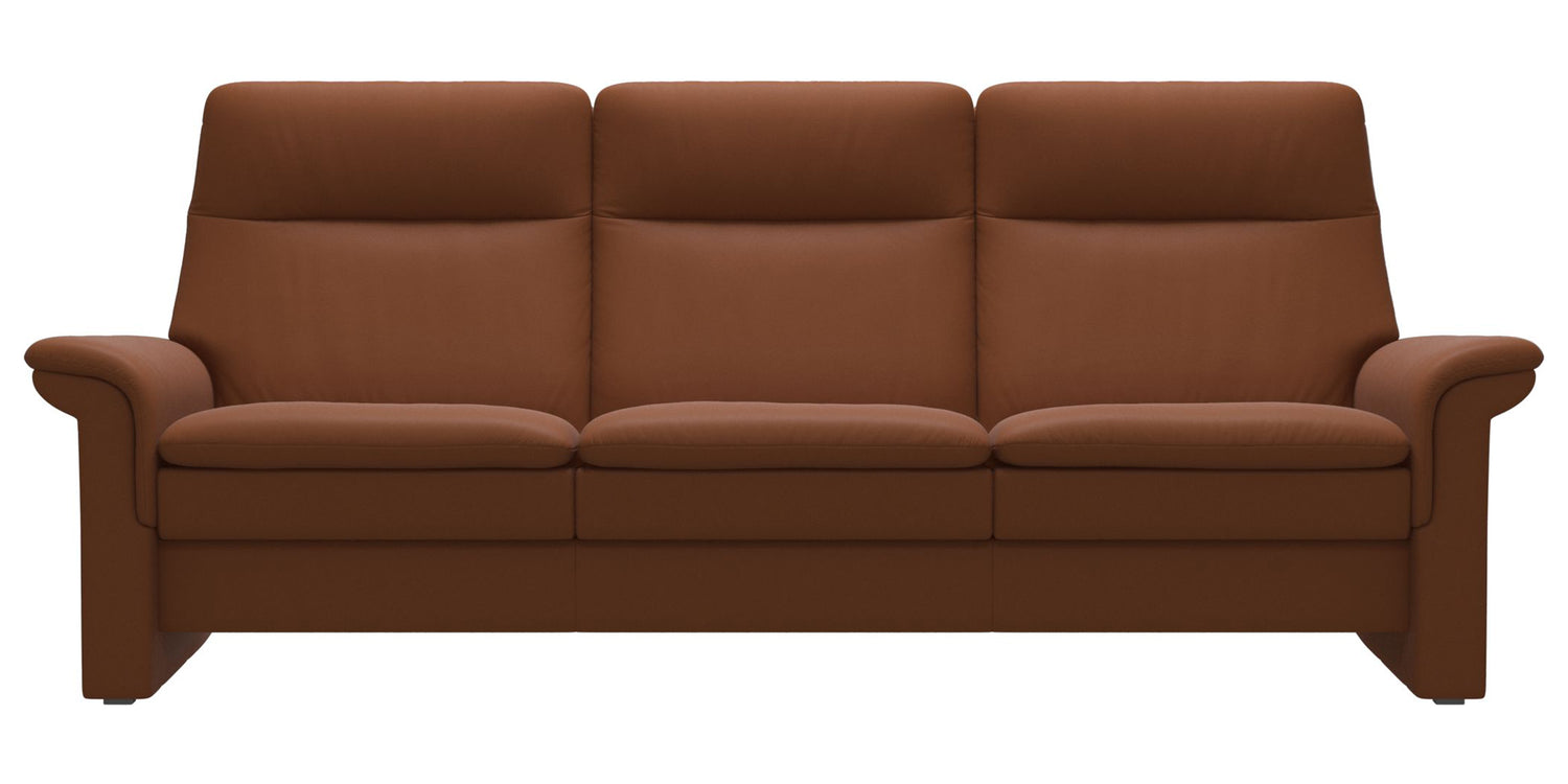 Paloma Leather New Cognac | Stressless Saga 3-Seater High Back Sofa | Valley Ridge Furniture