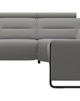 Paloma Leather Silver Grey & Matte Black Arm Trim | Stressless Emily C22 Corner Sofa | Valley Ridge Furniture