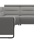 Paloma Leather Silver Grey & Matte Black Arm Trim | Stressless Emily C22 Corner Sofa | Valley Ridge Furniture