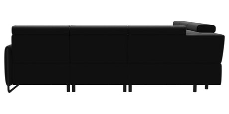 Paloma Leather Black & Matte Black Arm Trim | Stressless Emily C22 Corner Sofa | Valley Ridge Furniture