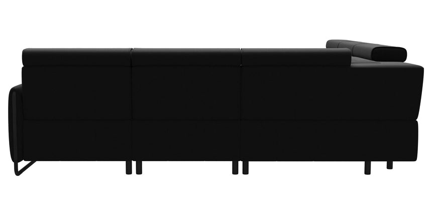 Paloma Leather Black & Matte Black Arm Trim | Stressless Emily C22 Corner Sofa | Valley Ridge Furniture