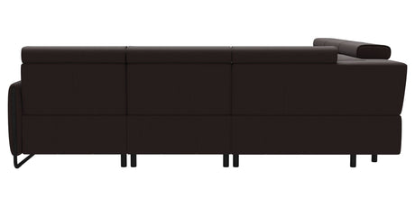 Paloma Leather Chocolate & Matte Black Arm Trim | Stressless Emily C22 Corner Sofa | Valley Ridge Furniture
