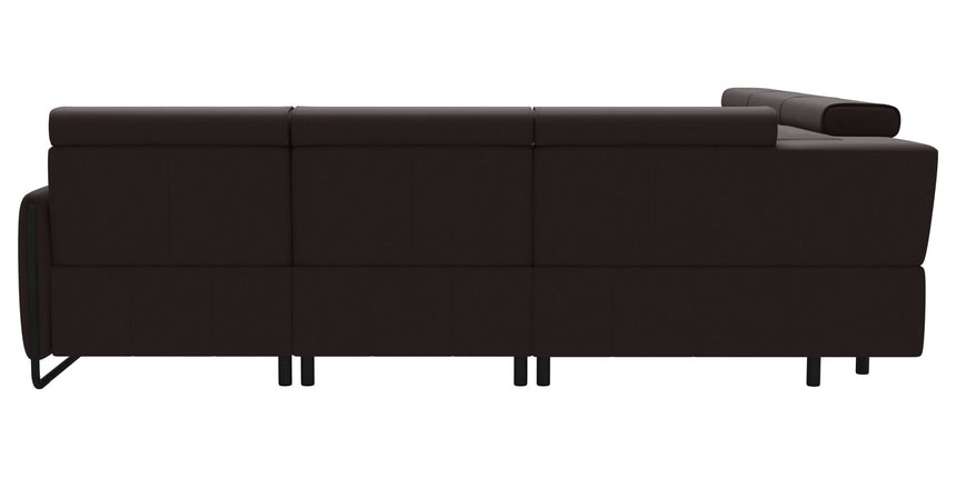 Paloma Leather Chocolate & Matte Black Arm Trim | Stressless Emily C22 Corner Sofa | Valley Ridge Furniture