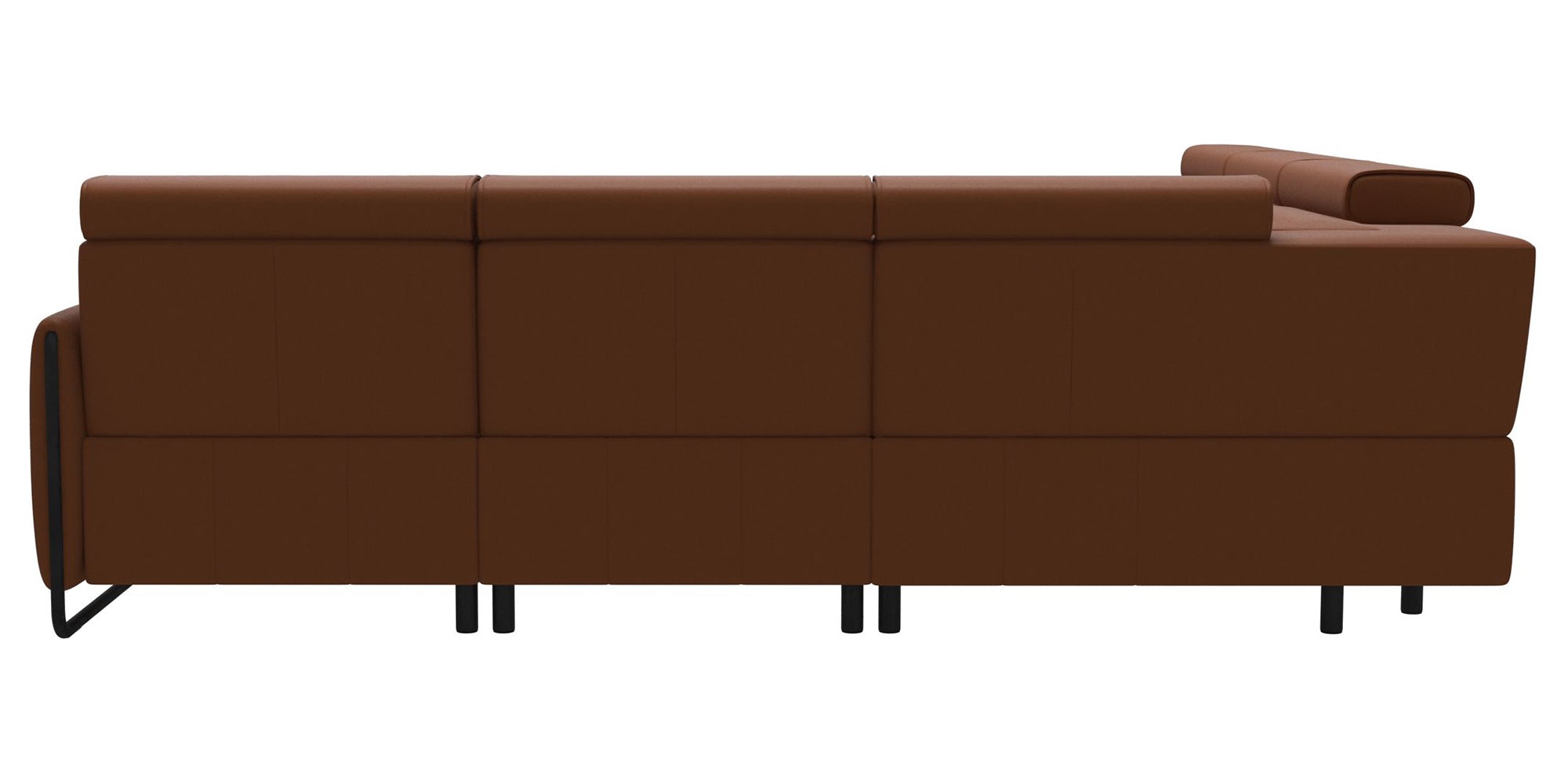 Paloma Leather New Cognac &amp; Matte Black Arm Trim | Stressless Emily C22 Corner Sofa | Valley Ridge Furniture