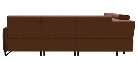 Paloma Leather New Cognac & Matte Black Arm Trim | Stressless Emily C22 Corner Sofa | Valley Ridge Furniture