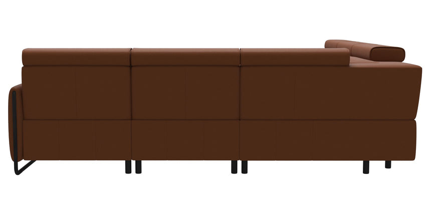 Paloma Leather New Cognac & Matte Black Arm Trim | Stressless Emily C22 Corner Sofa | Valley Ridge Furniture