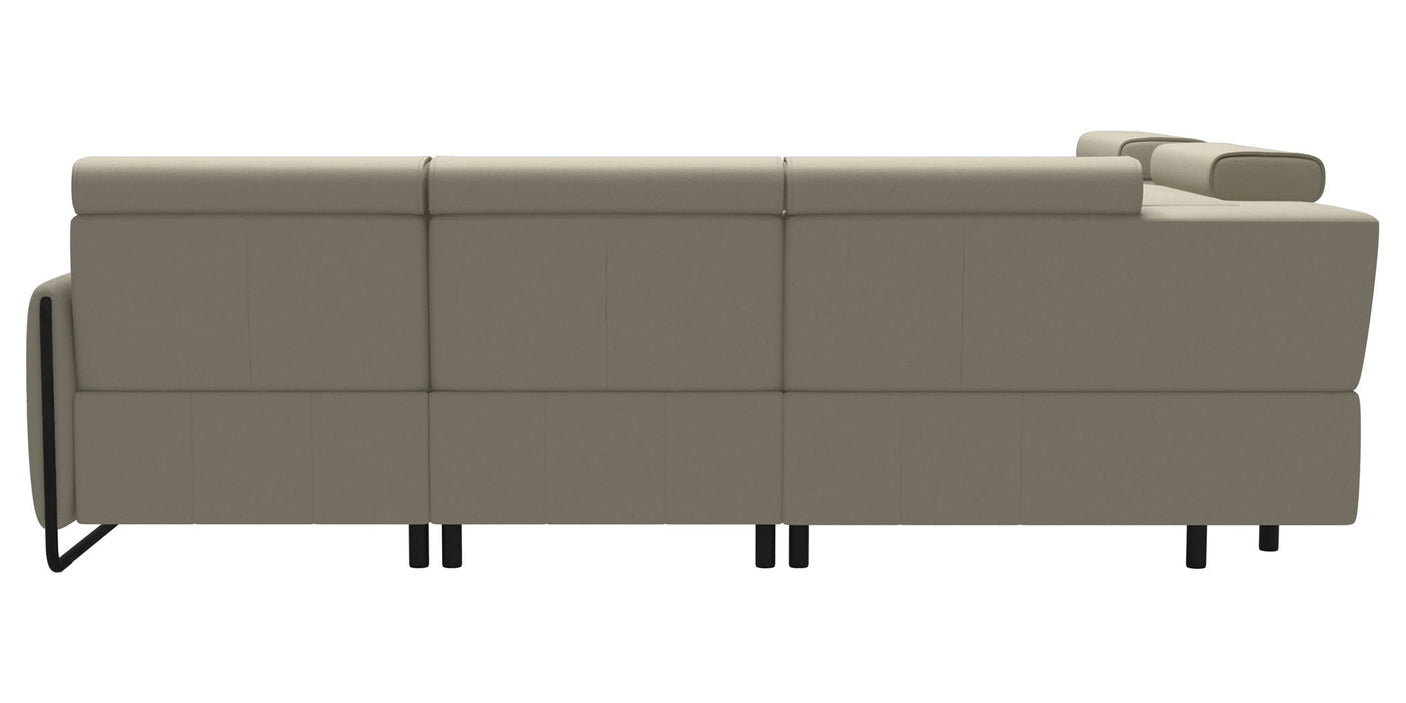 Paloma Leather Light Grey & Matte Black Arm Trim | Stressless Emily C12 Corner Sofa | Valley Ridge Furniture