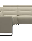 Paloma Leather Light Grey & Matte Black Arm Trim | Stressless Emily C12 Corner Sofa | Valley Ridge Furniture