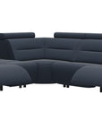 Paloma Leather Oxford Blue & Matte Black Arm Trim | Stressless Emily C12 Corner Sofa | Valley Ridge Furniture