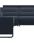 Paloma Leather Oxford Blue & Matte Black Arm Trim | Stressless Emily C12 Corner Sofa | Valley Ridge Furniture