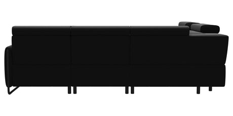 Paloma Leather Black & Matte Black Arm Trim | Stressless Emily C12 Corner Sofa | Valley Ridge Furniture