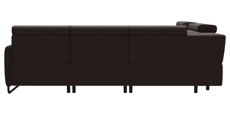 Paloma Leather Chocolate & Matte Black Arm Trim | Stressless Emily C12 Corner Sofa | Valley Ridge Furniture