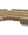 Paloma Leather Sand & Matte Black Arm Trim | Stressless Emily C22 Corner Sofa with Long Seat | Valley Ridge Furniture