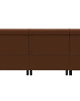 Paloma Leather New Cognac & Matte Black Arm Trim | Stressless Emily C22 Corner Sofa with Long Seat | Valley Ridge Furniture