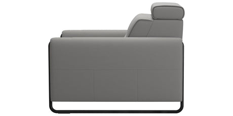 Paloma Leather Silver Grey & Matte Black Arm Trim | Stressless Emily Chair | Valley Ridge Furniture