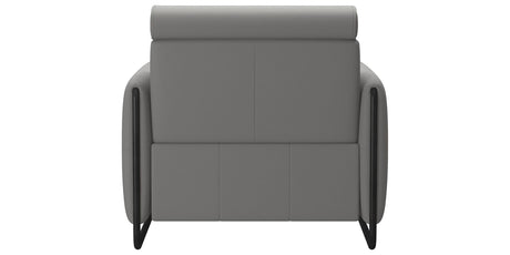 Paloma Leather Silver Grey & Matte Black Arm Trim | Stressless Emily Chair | Valley Ridge Furniture