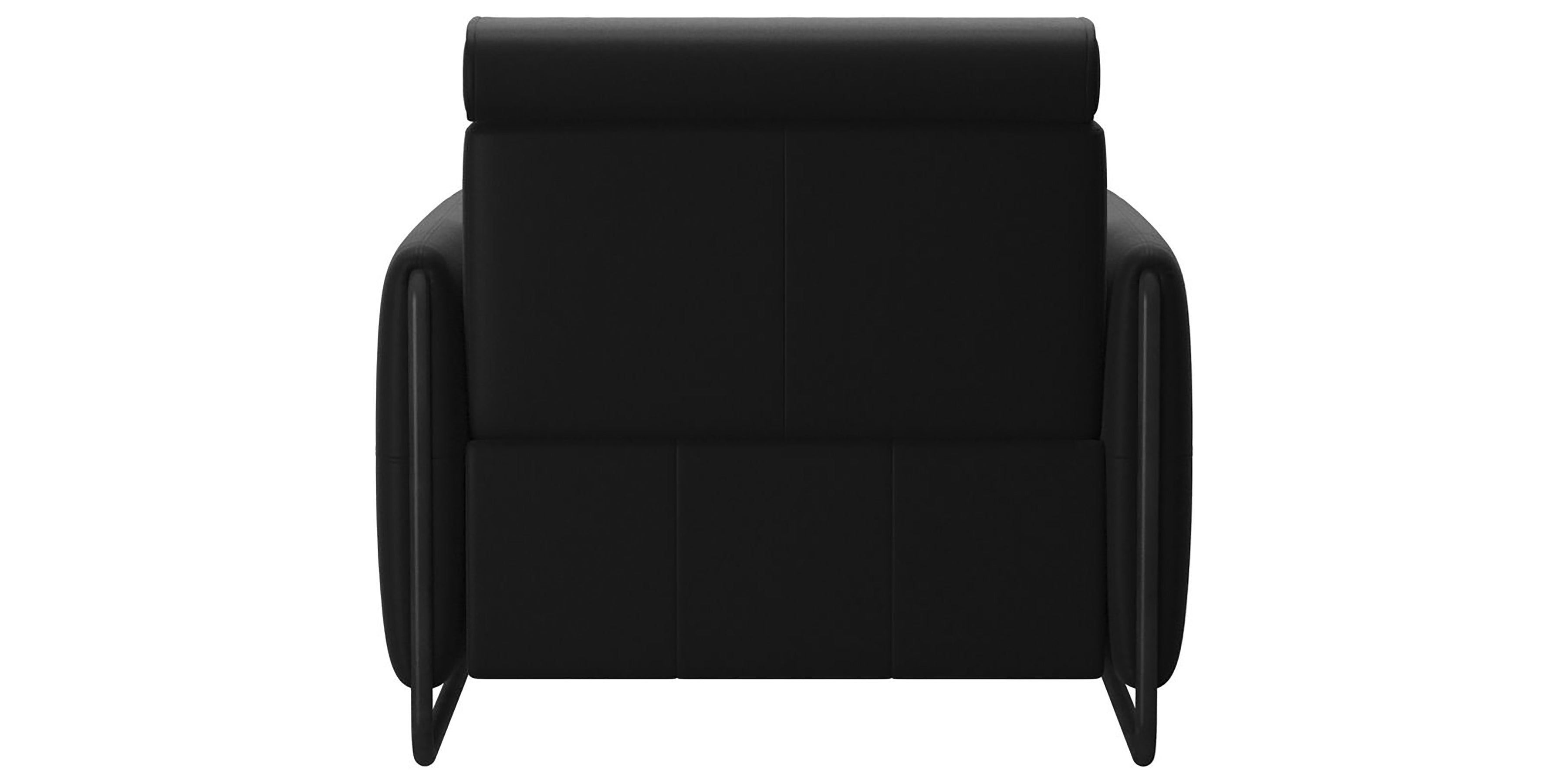 Paloma Leather Black &amp; Matte Black Arm Trim | Stressless Emily Chair | Valley Ridge Furniture