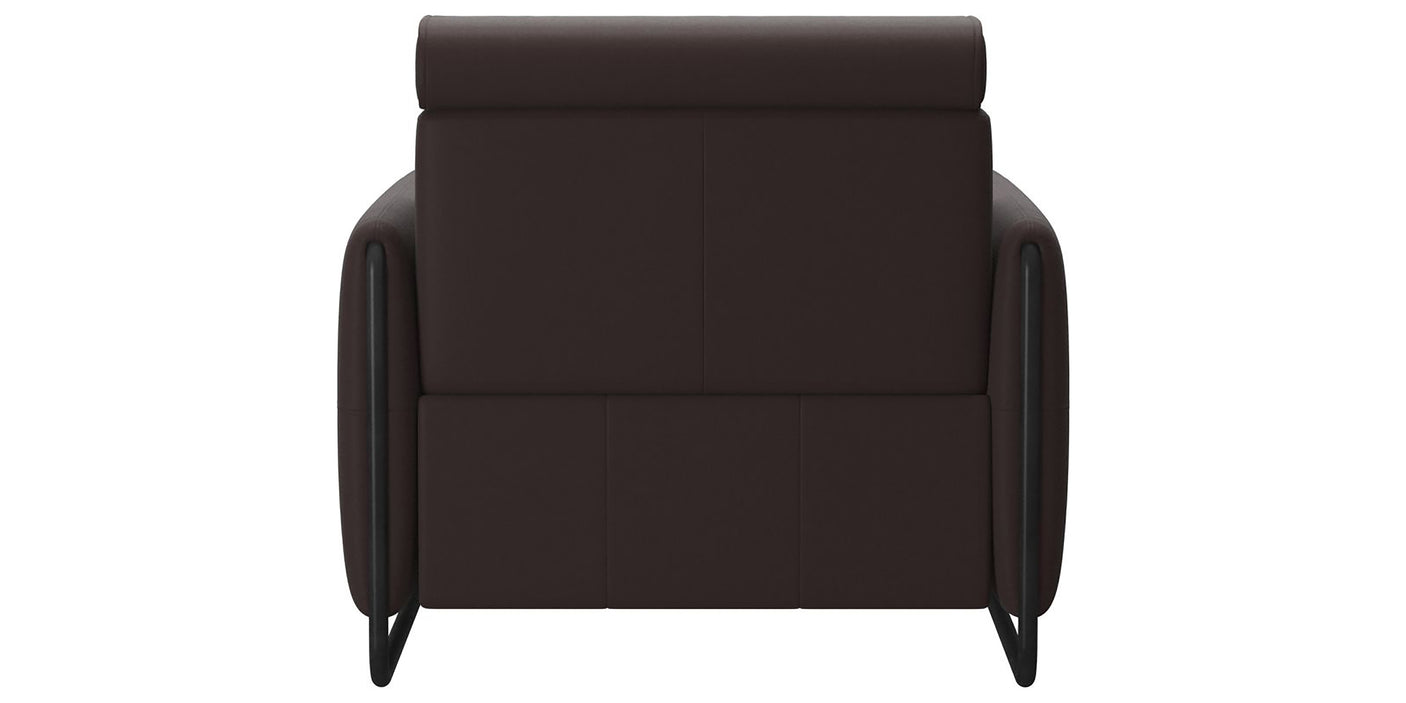 Paloma Leather Chocolate & Matte Black Arm Trim | Stressless Emily Chair | Valley Ridge Furniture