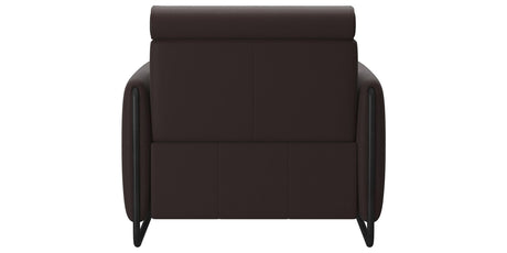 Paloma Leather Chocolate & Matte Black Arm Trim | Stressless Emily Chair | Valley Ridge Furniture