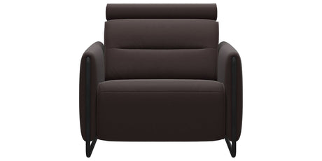 Paloma Leather Chocolate & Matte Black Arm Trim | Stressless Emily Chair | Valley Ridge Furniture