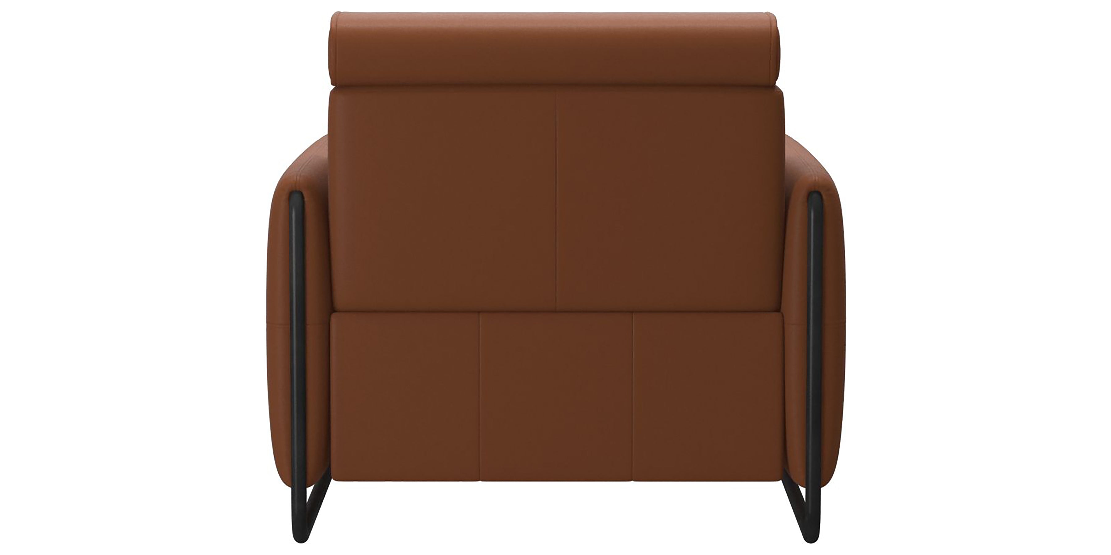 Paloma Leather New Cognac &amp; Matte Black Arm Trim | Stressless Emily Chair | Valley Ridge Furniture