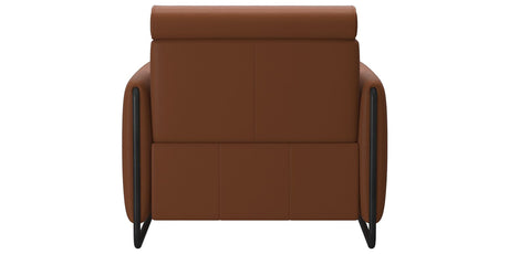 Paloma Leather New Cognac & Matte Black Arm Trim | Stressless Emily Chair | Valley Ridge Furniture