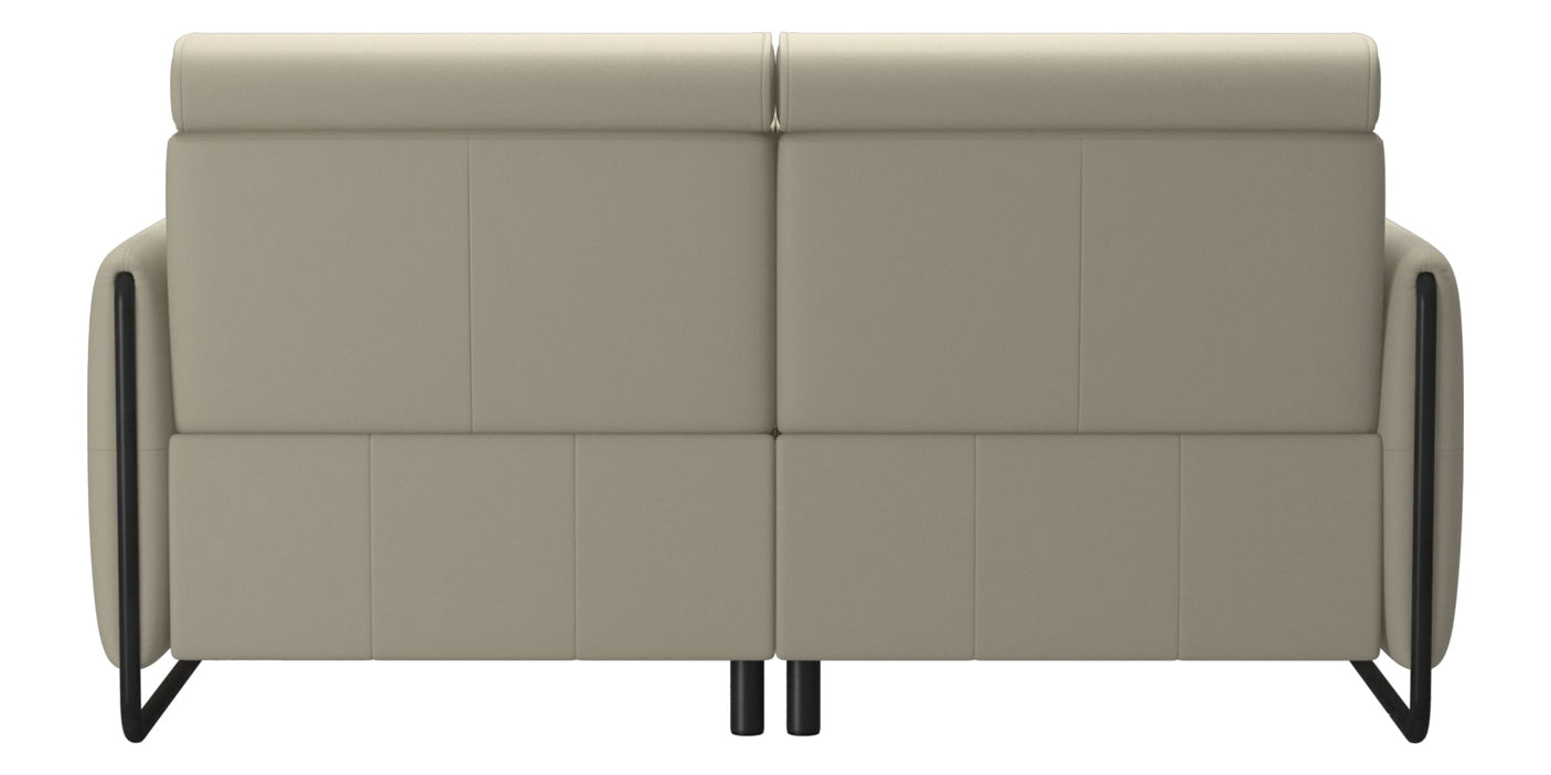 Paloma Leather Light Grey & Matte Black Arm Trim | Stressless Emily 2-Seater Sofa | Valley Ridge Furniture