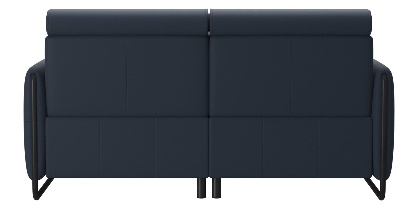 Paloma Leather Oxford Blue & Matte Black Arm Trim | Stressless Emily 2-Seater Sofa | Valley Ridge Furniture