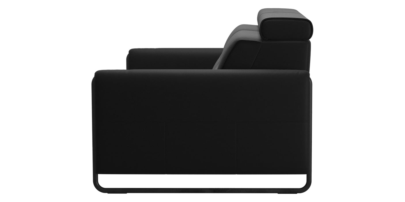 Paloma Leather Black & Matte Black Arm Trim | Stressless Emily 2-Seater Sofa | Valley Ridge Furniture